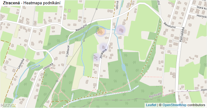 Ztracená - mapa podnikání