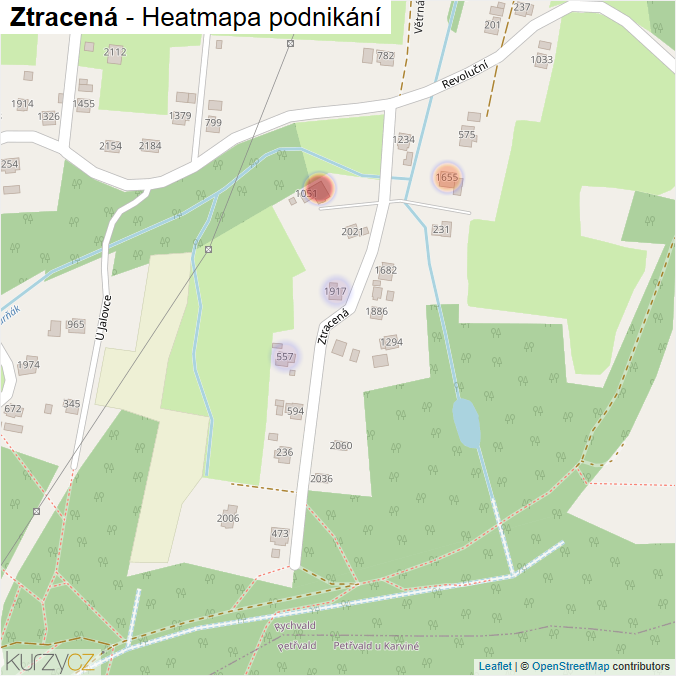 Mapa Ztracená - Firmy v ulici.