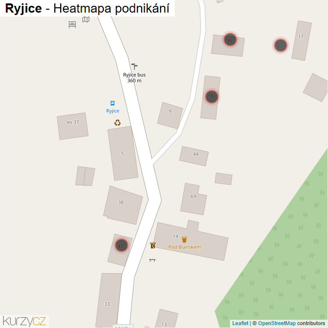 Mapa Ryjice - Firmy v obci.