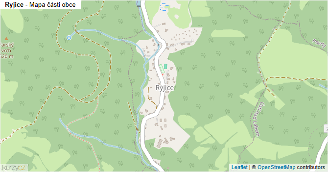 Ryjice - mapa části obce