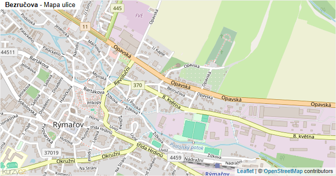 Bezručova - mapa ulice
