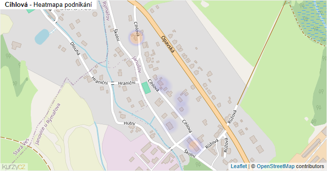 Cihlová - mapa podnikání