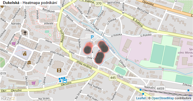 Dukelská - mapa podnikání