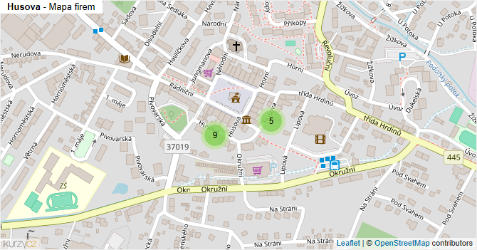 Husova - mapa firem