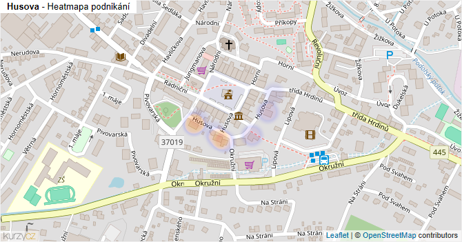 Husova - mapa podnikání