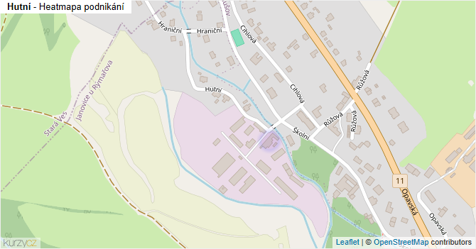 Hutní - mapa podnikání