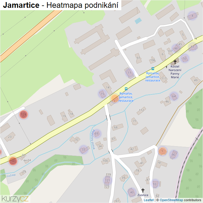 Mapa Jamartice - Firmy v části obce.