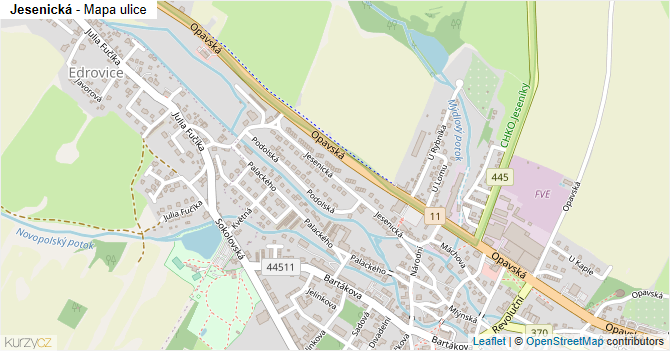 Jesenická - mapa ulice