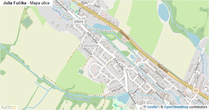 Julia Fučíka - mapa ulice