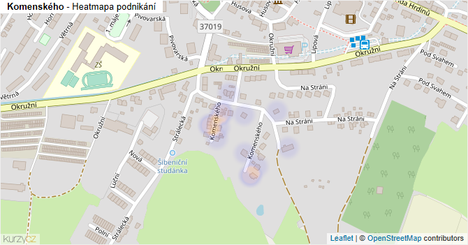 Komenského - mapa podnikání
