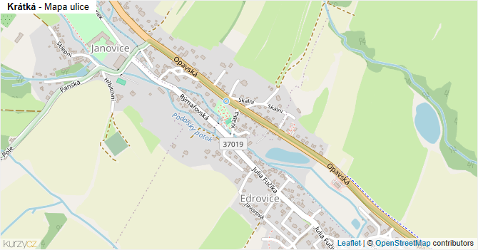 Krátká - mapa ulice