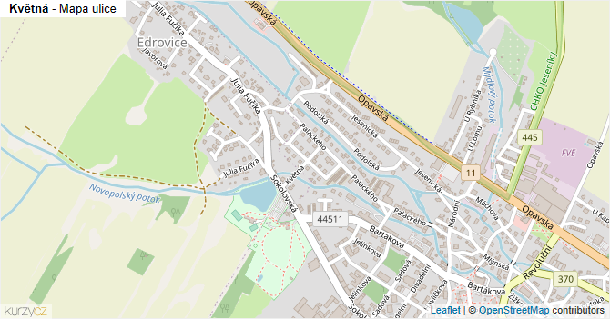 Květná - mapa ulice