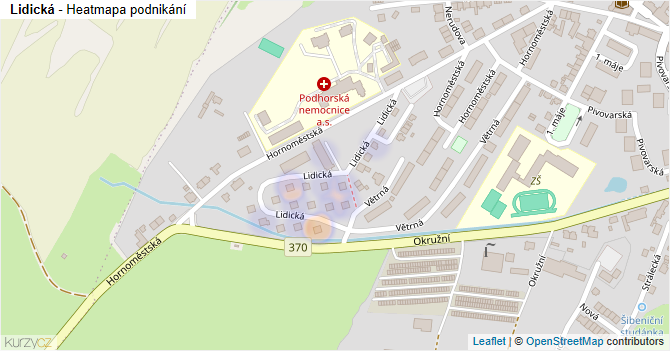 Lidická - mapa podnikání