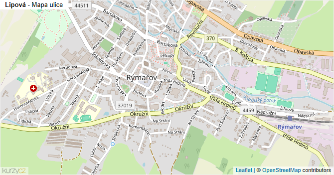 Lipová - mapa ulice