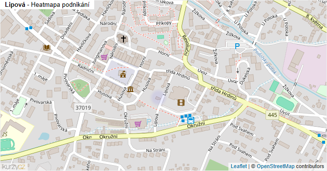 Lipová - mapa podnikání