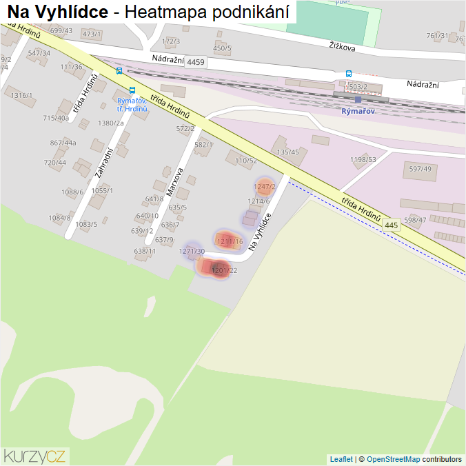 Mapa Na Vyhlídce - Firmy v ulici.