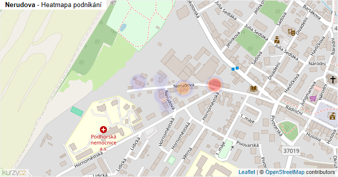 Nerudova - mapa podnikání