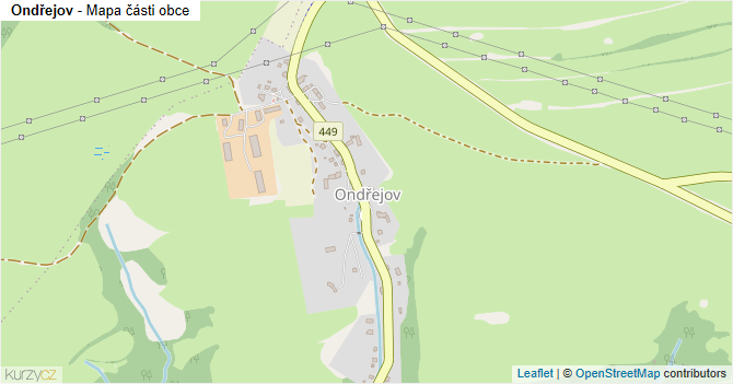 Ondřejov - mapa části obce