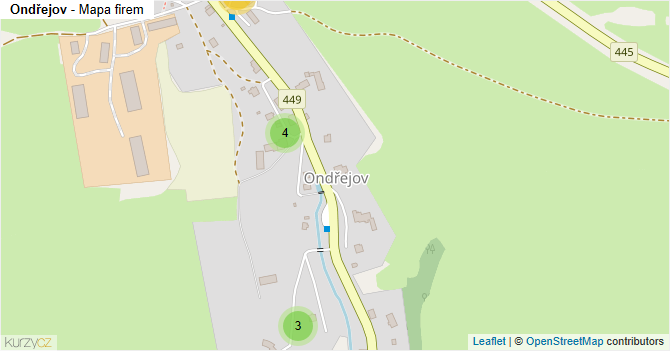 Ondřejov - mapa firem
