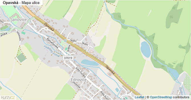 Opavská - mapa ulice