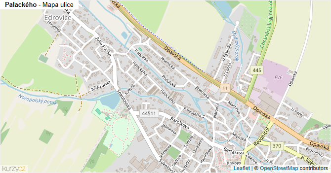 Palackého - mapa ulice