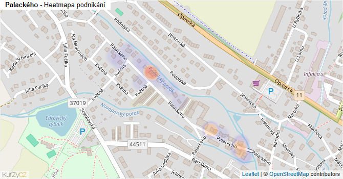 Palackého - mapa podnikání