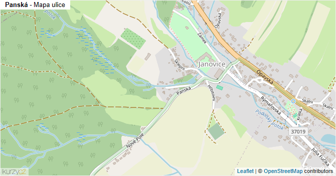 Panská - mapa ulice