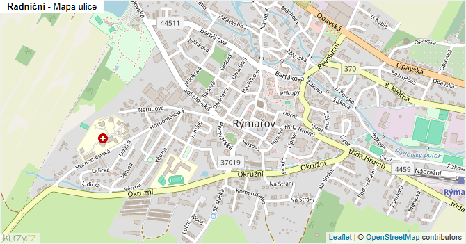 Radniční - mapa ulice