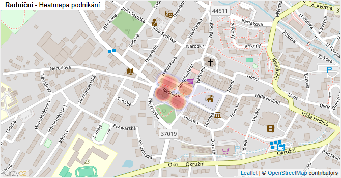 Radniční - mapa podnikání