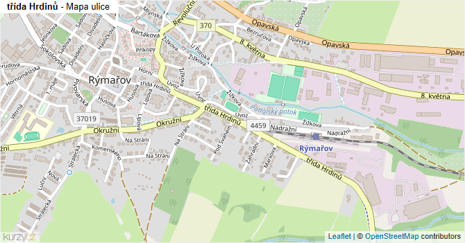třída Hrdinů - mapa ulice