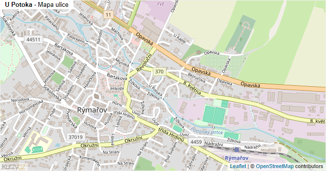 U Potoka - mapa ulice