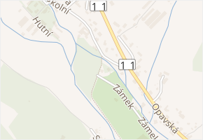 Zámecký park v obci Rýmařov - mapa ulice