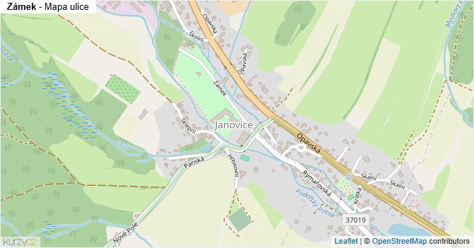 Zámek - mapa ulice