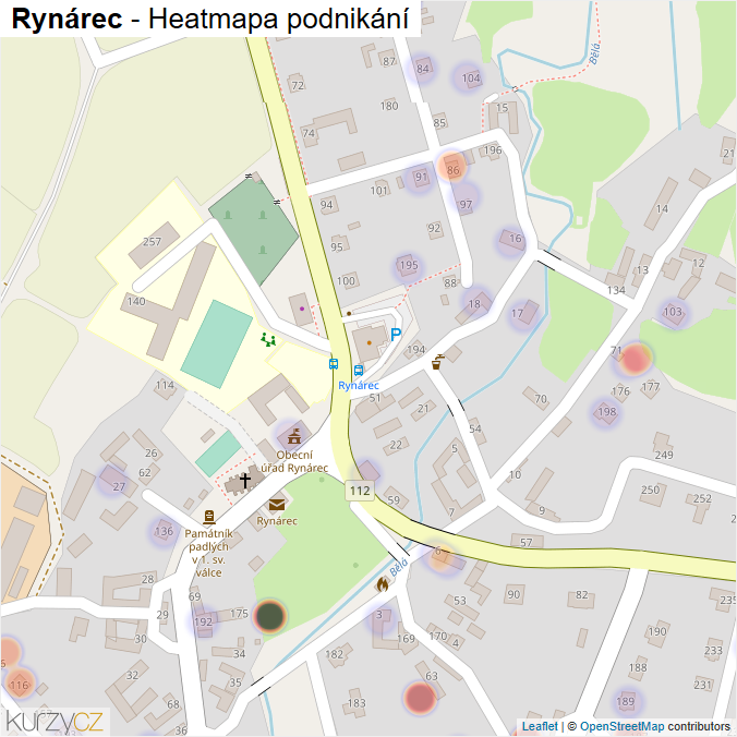 Mapa Rynárec - Firmy v části obce.