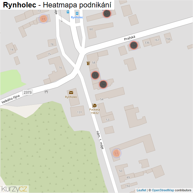 Mapa Rynholec - Firmy v obci.
