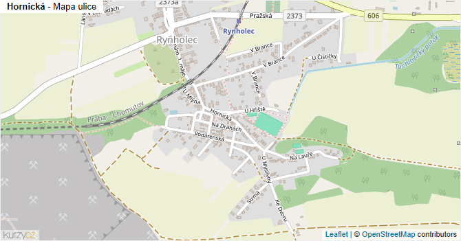 Hornická - mapa ulice