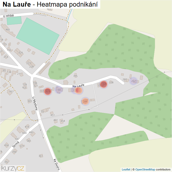 Mapa Na Lauře - Firmy v ulici.