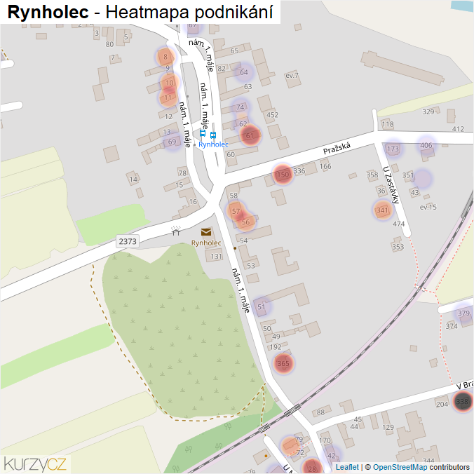 Mapa Rynholec - Firmy v části obce.