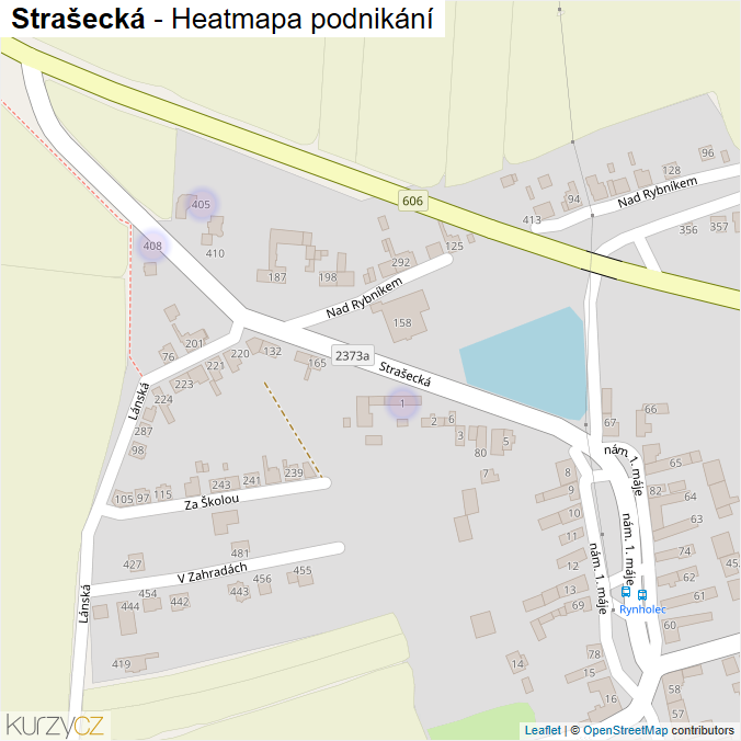Mapa Strašecká - Firmy v ulici.