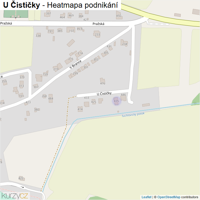 Mapa U Čističky - Firmy v ulici.