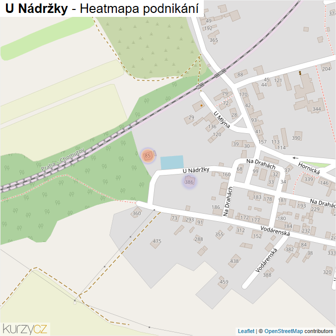 Mapa U Nádržky - Firmy v ulici.