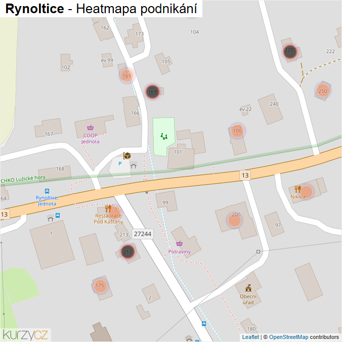 Mapa Rynoltice - Firmy v obci.