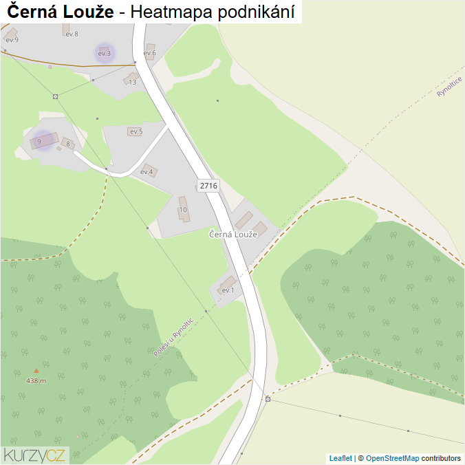 Mapa Černá Louže - Firmy v části obce.