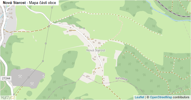 Nová Starost - mapa části obce
