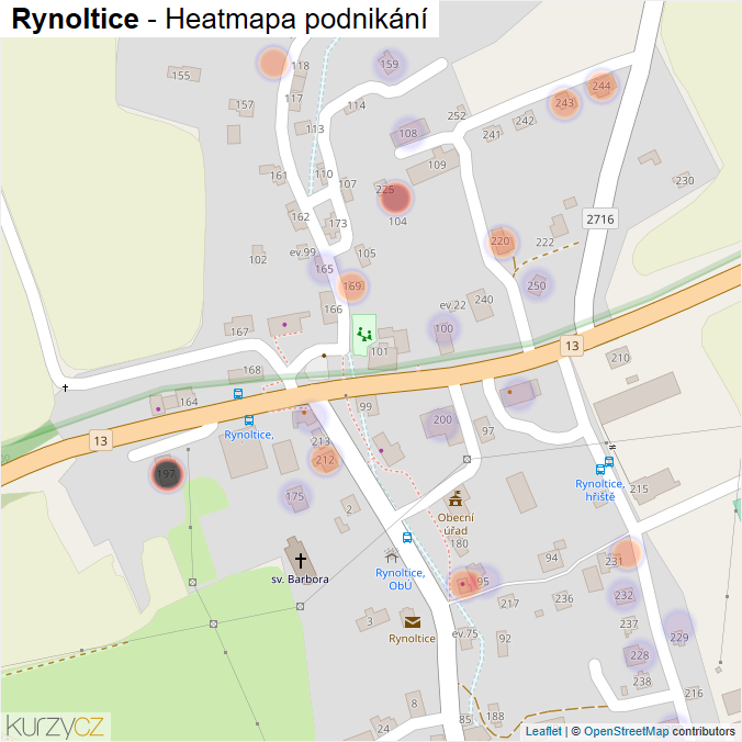 Mapa Rynoltice - Firmy v části obce.