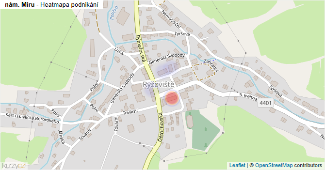 nám. Míru - mapa podnikání