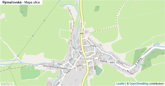 Rýmařovská - mapa ulice