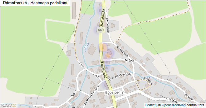 Rýmařovská - mapa podnikání