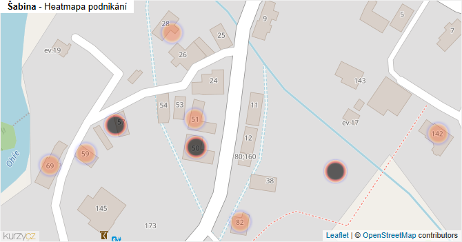 Šabina - mapa podnikání