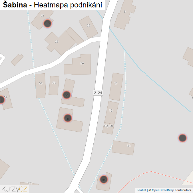 Mapa Šabina - Firmy v obci.